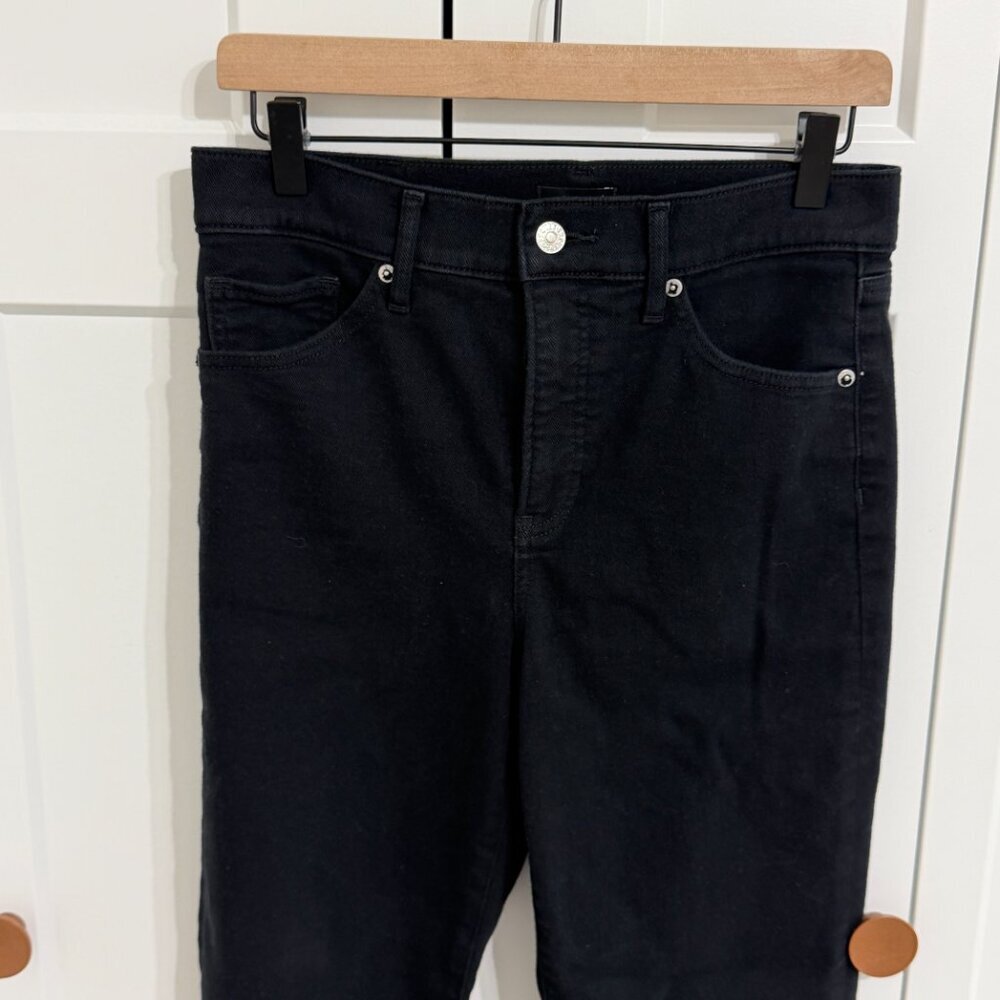 Express High Rise Straight Ankle Black Jeans Size 6L Stretch - Picture 4 of 8